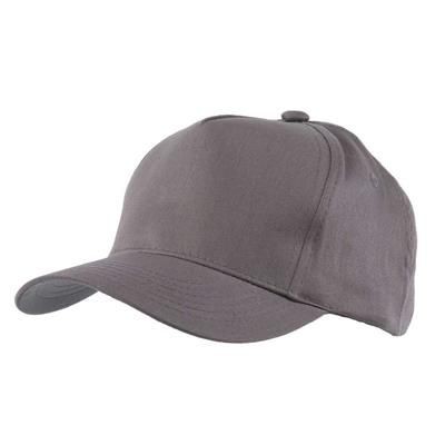FULLY COVERED 5 PANEL BASEBALL CAP in Grey