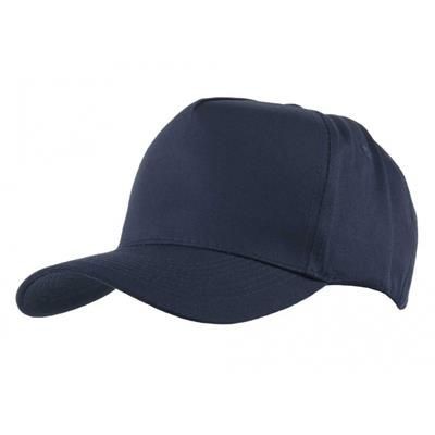 FULLY COVERED 5 PANEL BASEBALL CAP in Navy Blue & White