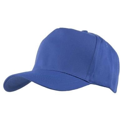 FULLY COVERED 5 PANEL BASEBALL CAP in Royal Blue & White