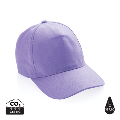 IMPACT 5PANEL 280GR RECYCLED COTTON CAP with Aware™ Tracer in Lavender