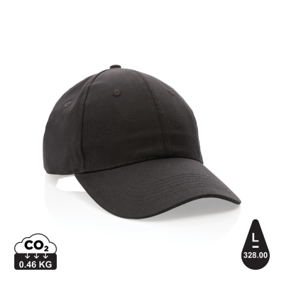 IMPACT 6 PANEL 190GR RECYCLED COTTON CAP with Aware™ Tracer in Black
