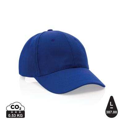 IMPACT 6 PANEL 280GR RECYCLED COTTON CAP with Aware™ Tracer in Blue