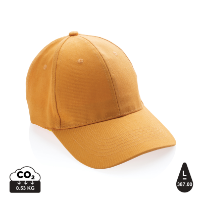 IMPACT 6 PANEL 280GR RECYCLED COTTON CAP with Aware™ Tracer in Sundial Orange