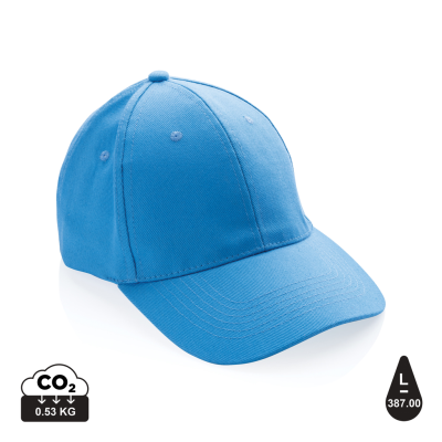 IMPACT 6 PANEL 280GR RECYCLED COTTON CAP with Aware™ Tracer in Tranquil Blue