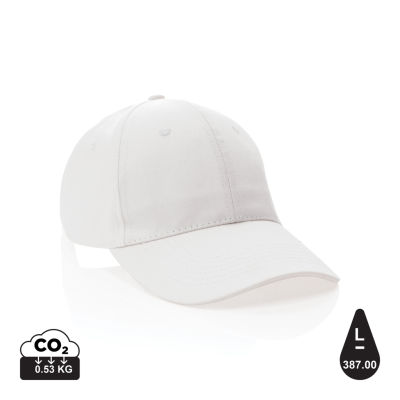 IMPACT 6 PANEL 280GR RECYCLED COTTON CAP with Aware™ Tracer in White