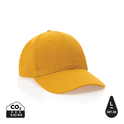IMPACT 6 PANEL 280GR RECYCLED COTTON CAP with Aware™ Tracer in Yellow