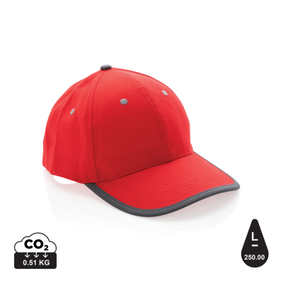 IMPACT AWARE™ BRUSHED RCOTTON 6 PANEL CONTRAST CAP 280G in Red