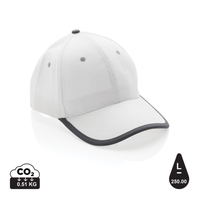 IMPACT AWARE™ BRUSHED RCOTTON 6 PANEL CONTRAST CAP 280G in White