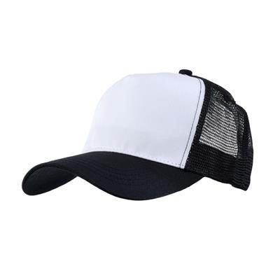 MESH BACK TRUCKER BASEBALL CAP in Black