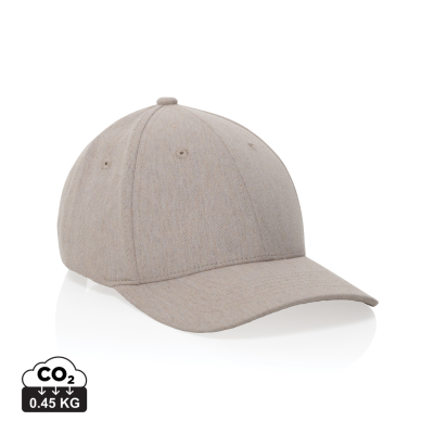 MILO AWARE™ RECYCLED HEATHER 6 PANEL CAP 200GR in Off White - PROMOTIONAL CORPORATE GIFT