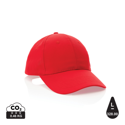 MPACT 6 PANEL 190GR RECYCLED COTTON CAP with Aware™ Tracer in Red
