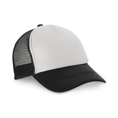 NICOLA POLYESTER AND MESH CAP in Black - PROMOTIONAL CORPORATE GIFT