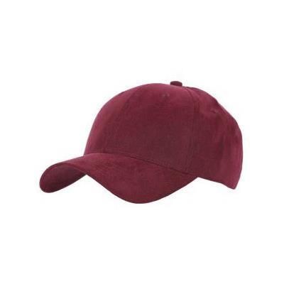 TACTILE MICROFIBRE WEAVE SIX PANEL BASEBALL CAP in Maroon