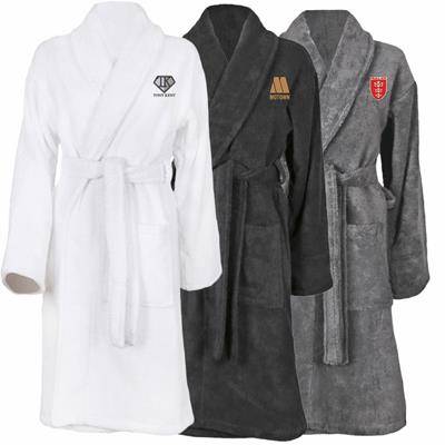 AZTEX 100% COTTON SHAWL COLLAR BATHROBE 550GSM