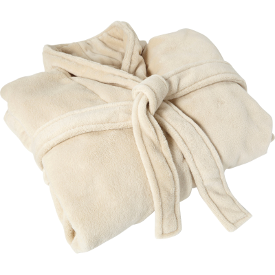 FLEECE BATHROBE in Beige