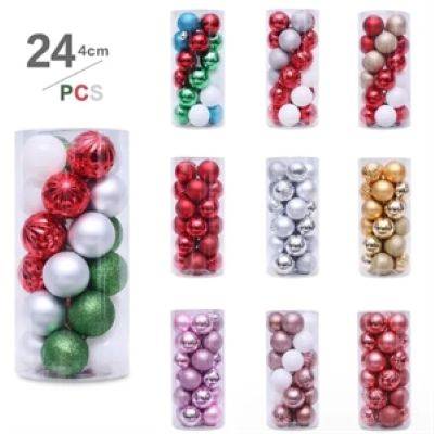 24PCS CHRISTMAS BALLS SET WEDDING PARTY ORNAMENTS