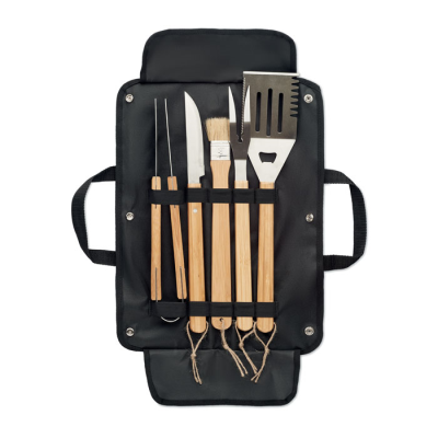 5 BBQ TOOLS in Pouch in Black