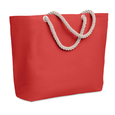 BEACH BAG with Cord Handle in Red