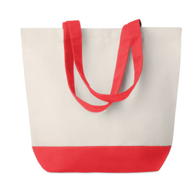 CANVAS BEACH BAG 280GR & M2 in Red