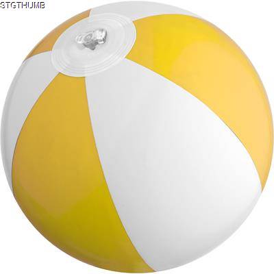 MINI BEACH BALL in White & Yellow