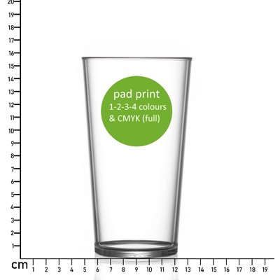 568ML (20OZ) HEAVY GLASSLIKE SHATTERPROOF PLASTIC STRAIGHT-SIDED PINT GLASS (131G)