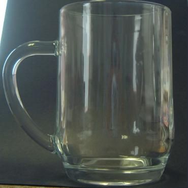 PINT TANKARD BEER GLASS in Clear Transparent
