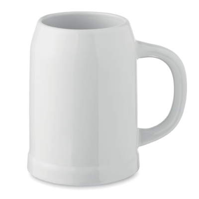 SUBLIMATION BEER MUG 500 ML in White