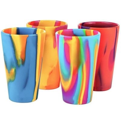 UNBREAKABLE SILICONE CUP DRINKWARE PINT GLASS SET