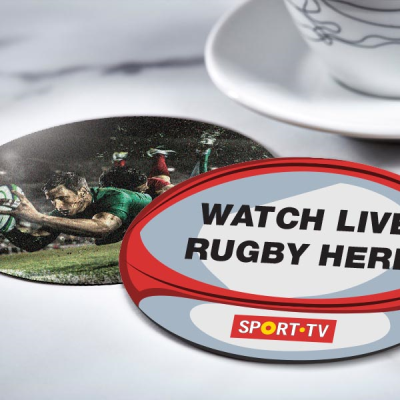 RUGBY BALL SHAPE PREMIUM BEER MAT