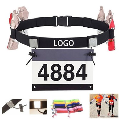 REFLECTIVE MULTIFUNCTION RACE NUMBER BELT