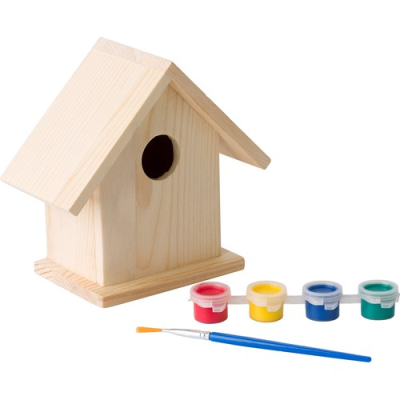 BIRDHOUSE with Painting Set in Brown