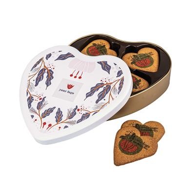 ADVERTISING COOKIE OR BISCUIT LOGO COOKIE HEART TIN