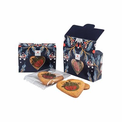 ADVERTISING COOKIE OR BISCUIT LOGO COOKIE PACK HEART