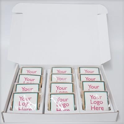 BOX OF 12 SQUARE LOGO BISCUIT