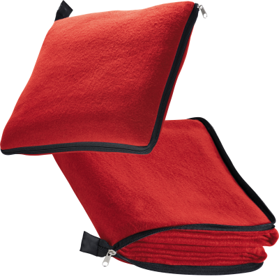2IN1 FLEECE BLANKET & PILLOW RADCLIFF in Red 