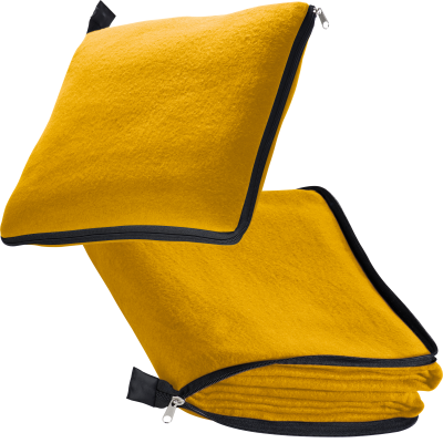 2IN1 FLEECE BLANKET & PILLOW RADCLIFF in Yellow 