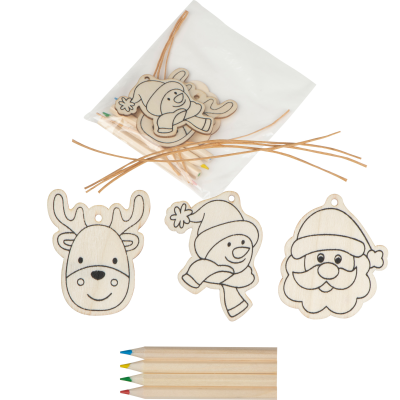CHRISTMAS TREE TAG PAINTING SET DRESDEN in Beige 