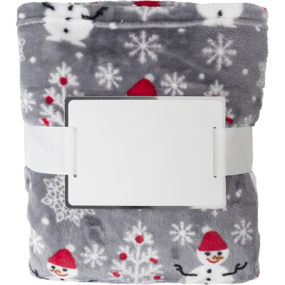 FLANNEL FLEECE SNOWMEN BLANKET in Grey