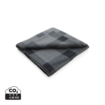 SOFT PLAID FLEECE BLANKET in Anthracite Grey