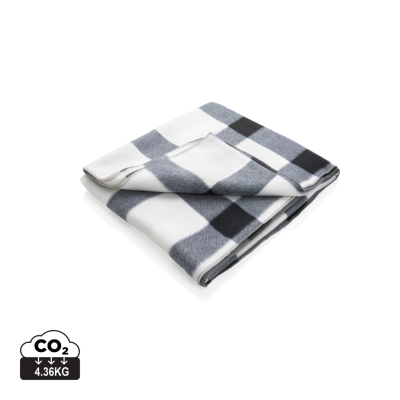 SOFT PLAID FLEECE BLANKET in White