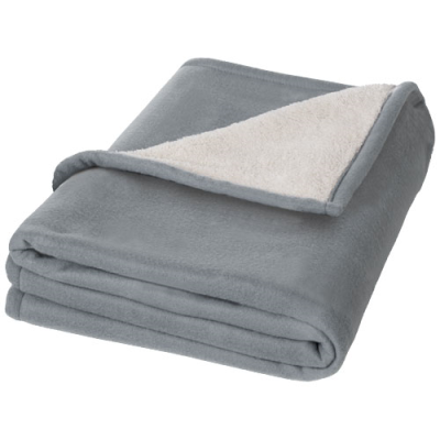 SPRINGWOOD SOFT FLEECE AND SHERPA PLAID BLANKET in Grey & Off White