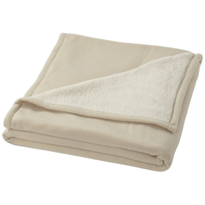 SPRINGWOOD SOFT FLEECE AND SHERPA PLAID BLANKET in Off White