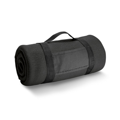 THORPE FLEECE BLANKET with Removable Handle in Black