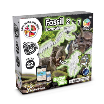 2 in 1 Fossil Excavation Kit I Educational Game for Childrens