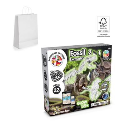 2 in 1 Fossil Excavation Kit Ii Educational Game Supplied with a Kraft Paper Gift Bag