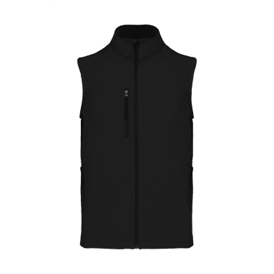 3-LAYER SOFTSHELL BODYWARMER VEST in Black
