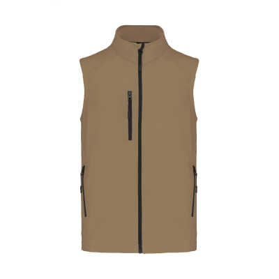 3-LAYER SOFTSHELL BODYWARMER VEST in Brown