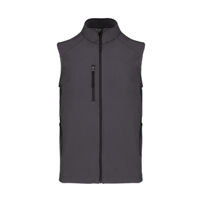3-LAYER SOFTSHELL BODYWARMER VEST in Dark Grey