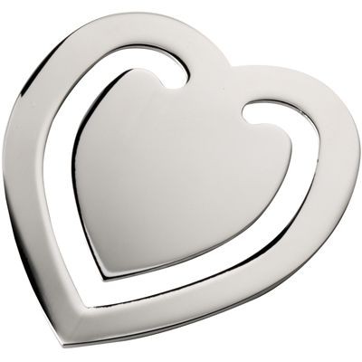 HEART SILVER CHROME METAL BOOKMARK