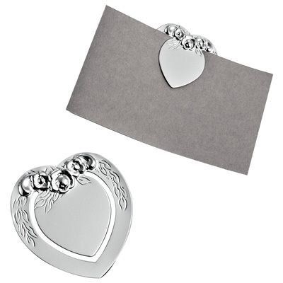 METAL HEART BOOKMARK in Silver with Decorations